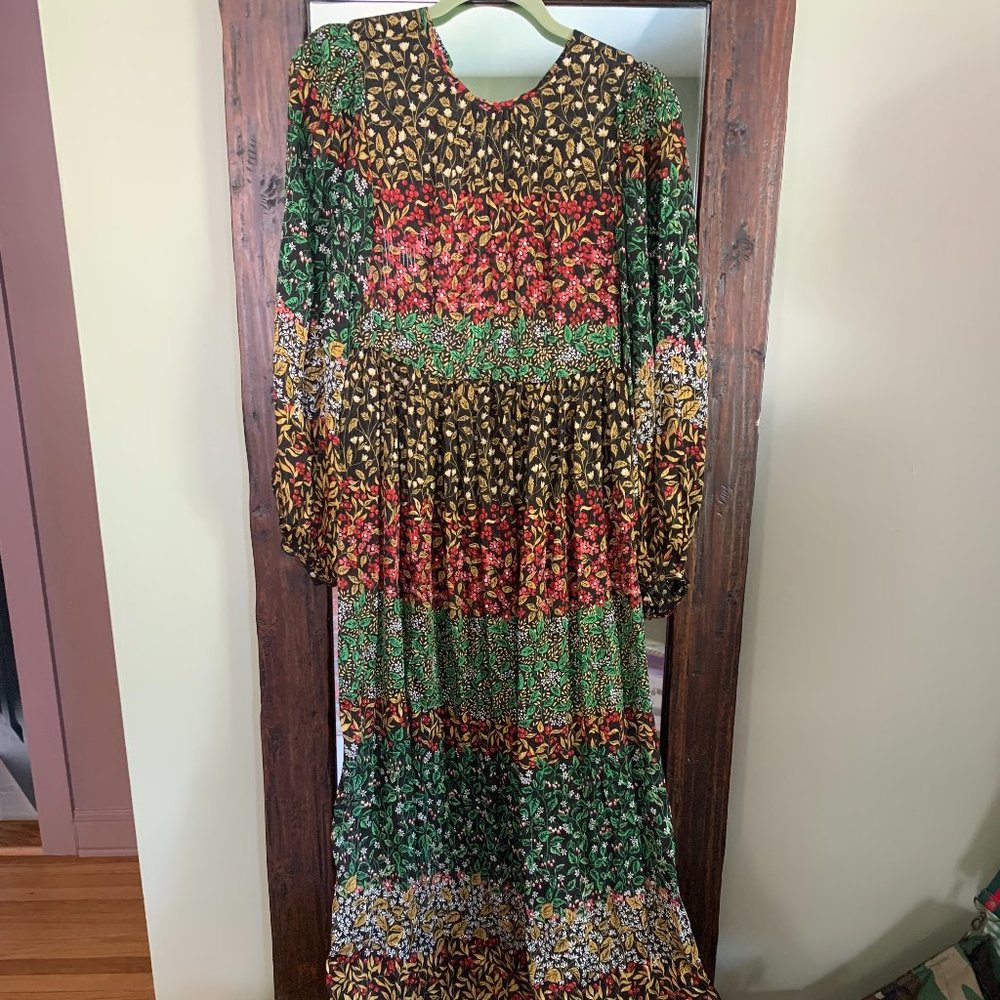 Doen Silk Floral Maxi Dress Sz. Small